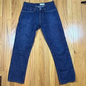 Gustin Selvedge Jeans Men's 32 Blue Denim California Straight Raw Button Fly